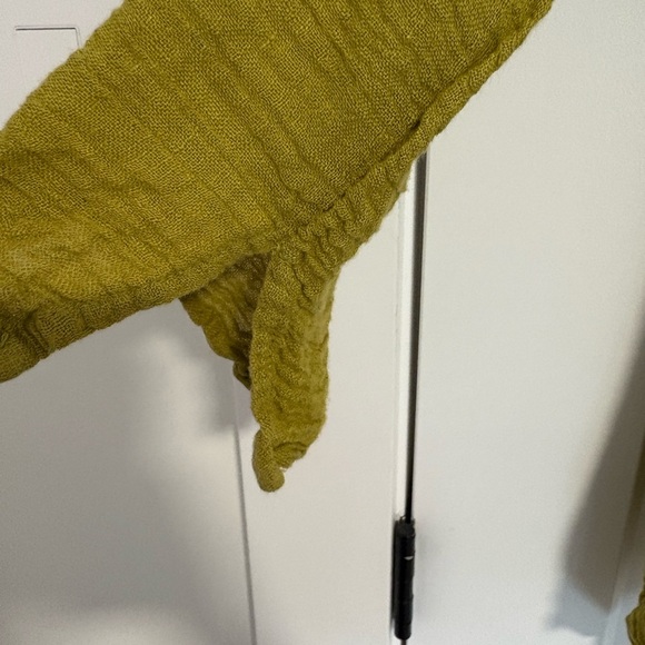 CP Shades Mustard Yellow Linen 3/4 Sleeve Blouse Loose Fit Summer Tunic Top O/S - Picture 4 of 11